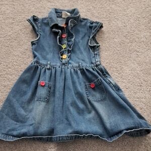 Crazy 8 Denim Jean Dress with Rainbow Buttons